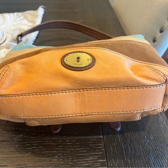 Fossil Leather and Suede Stylish Hobo Bag - Picture 7 of 12